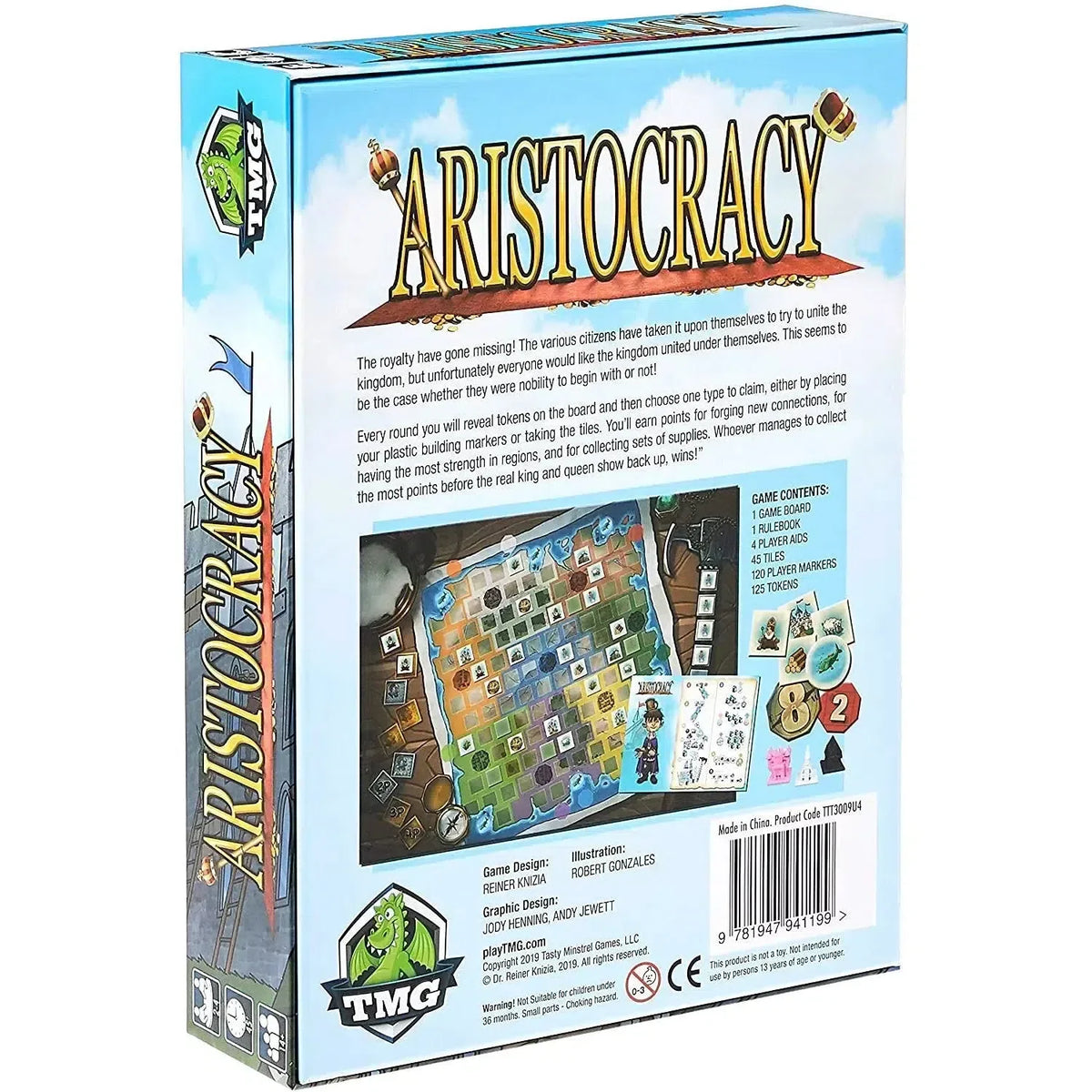 Aristocracy - Area Control Civilization Board Game for Family, and Adults (2-4 Players, Ages 14+) - Tasty Minstrel Games