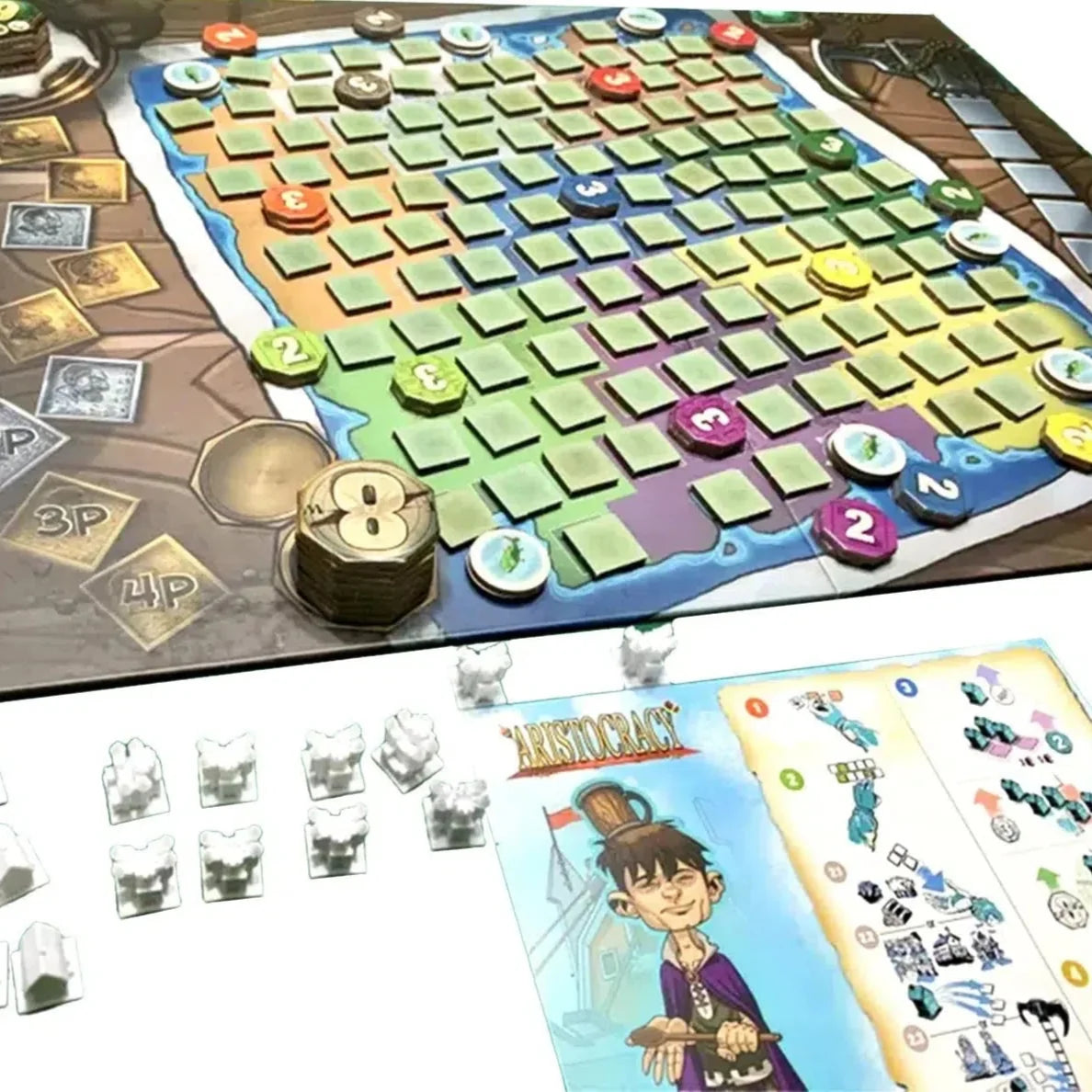 Aristocracy - Area Control Civilization Board Game for Family, and Adults (2-4 Players, Ages 14+) - Tasty Minstrel Games