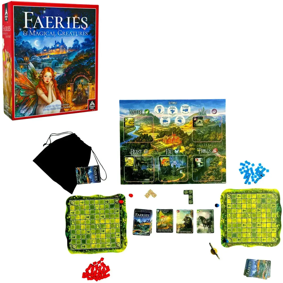 Faeries & Magical Creatures - Strategy Fantasy Board Game for Family, Adults, and Children (2-4 Players, Age 10+) - University Games [Forbidden Games]