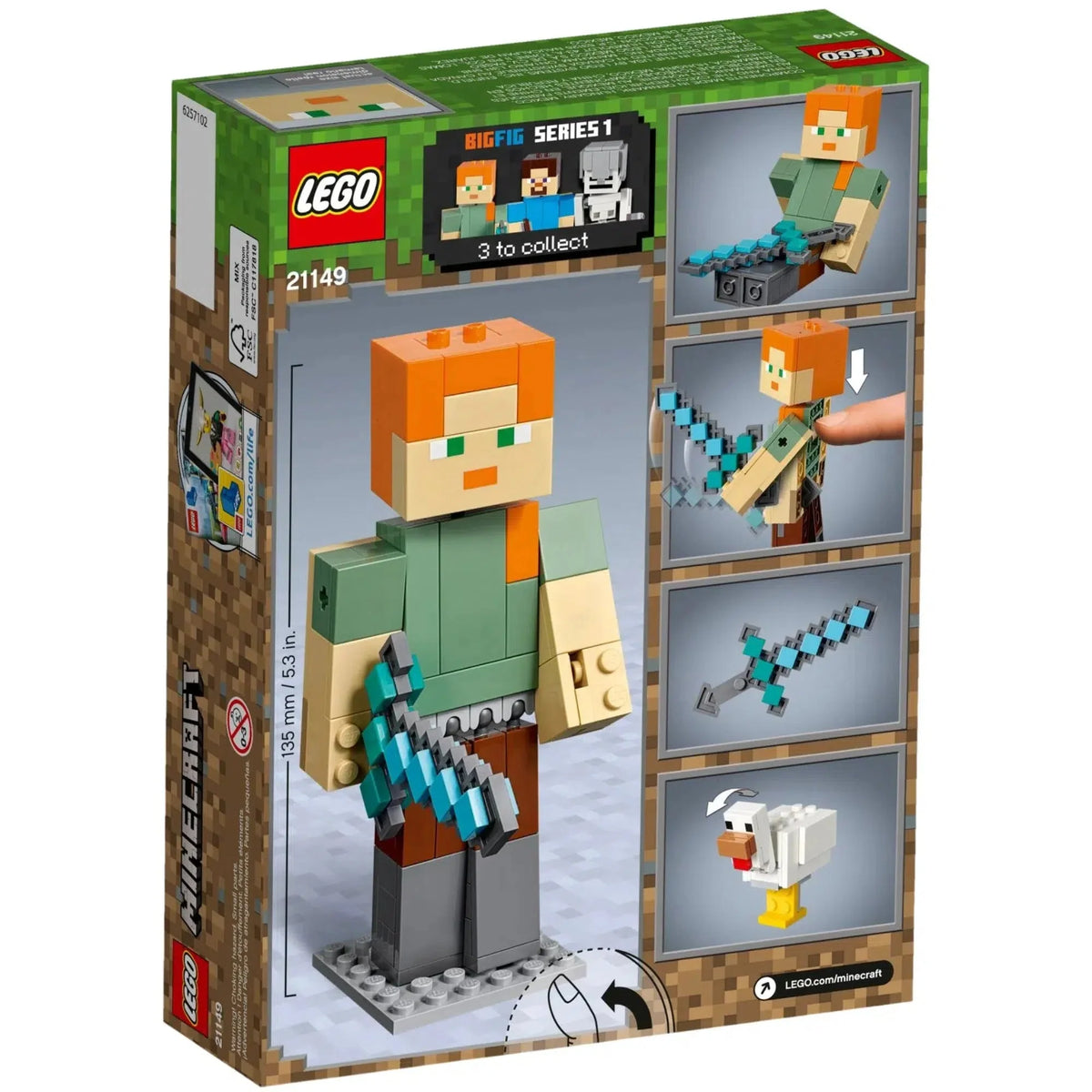 LEGO [Minecraft] - Minecraft Alex BigFig with Chicken Building Set - BigFig Series 1 (21149)