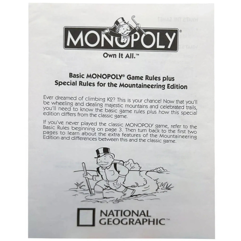 Monopoly - National Geographic - Mountaineering Edition