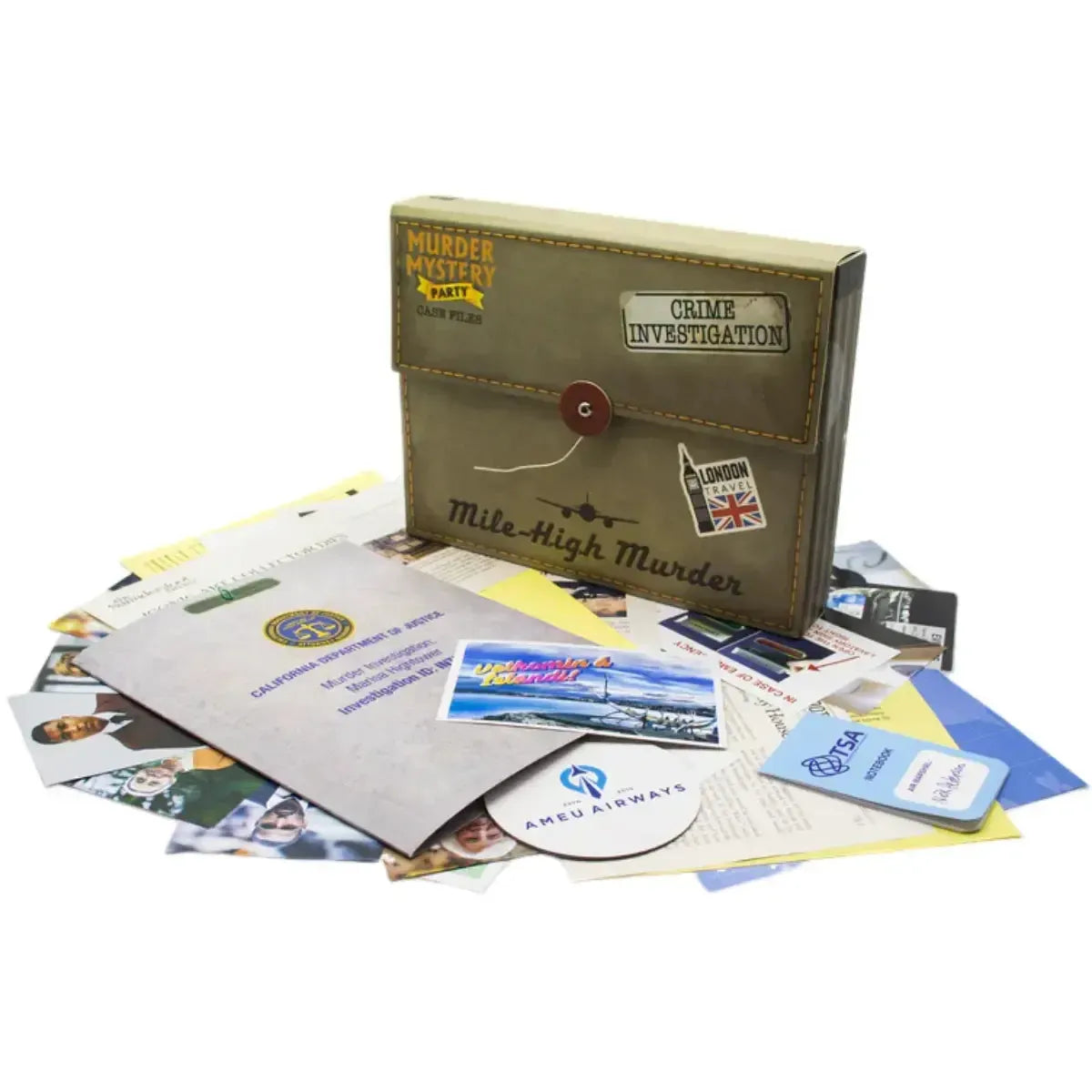 Murder Mystery Party: Mile-High Murder - Puzzle Crime Board Game for Family, and Adults (1+ Players, Ages 14+) - University Games