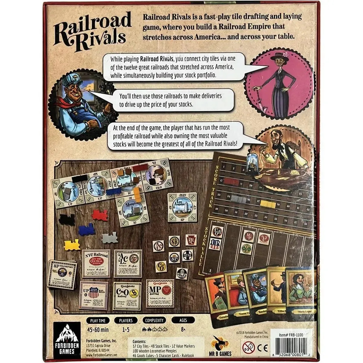 Railroad Rivals - Tile Placement Civilization Board Game for Family and Adults (1-5 Players, Age 8+) - University Games