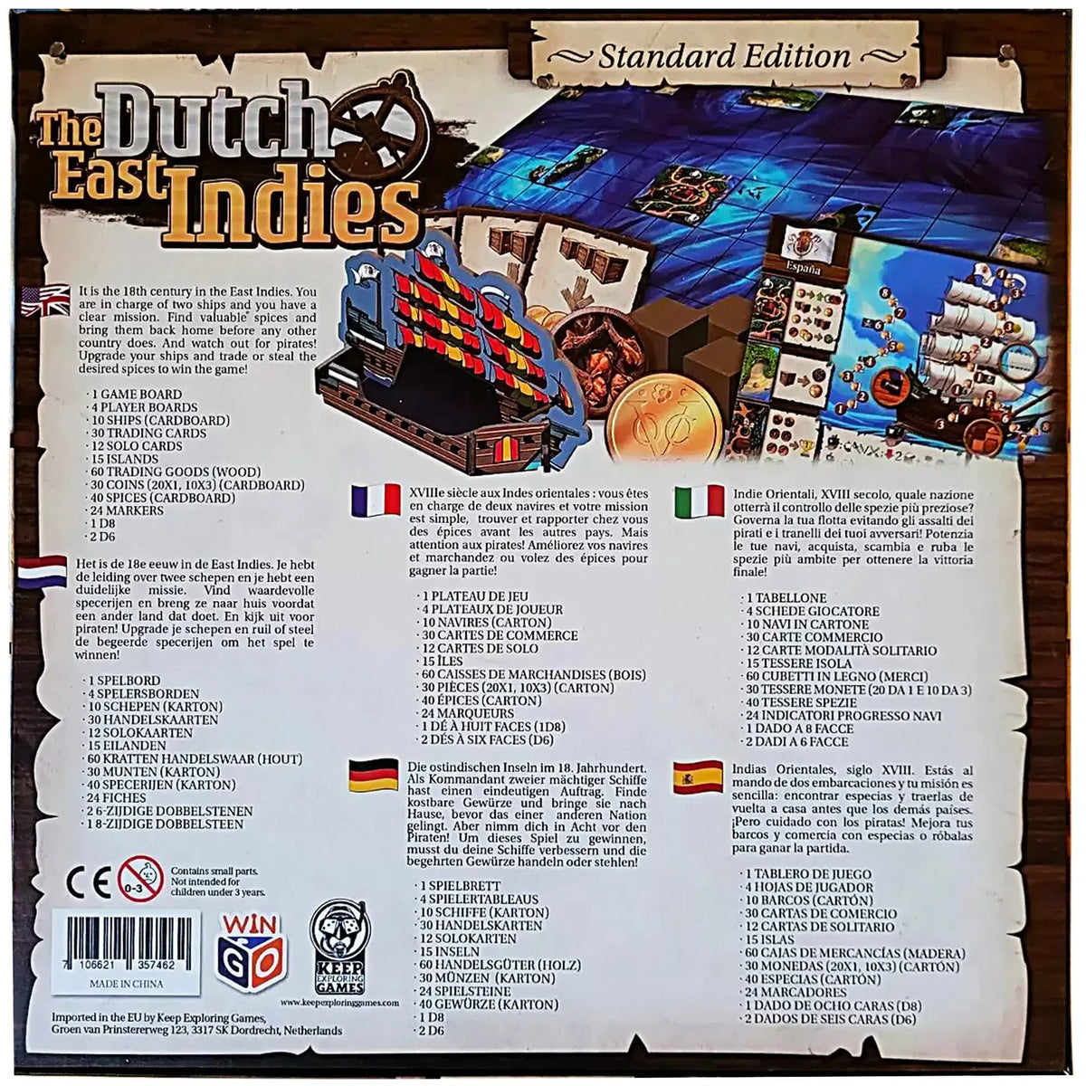 The Dutch East Indies (Standard Edition) - Strategy Pirates Board Game for Family, and Adults (1-4 Players, Ages 8+) - Keep Exploring Games