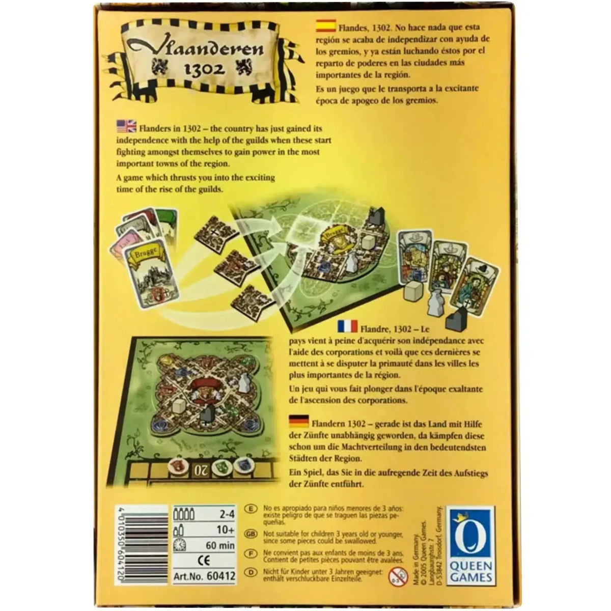 Vlaanderen 1302 - Tile Placement Civilization Board Game for Family, and Adults (2-4 Players, Ages 10+) - Queen Games