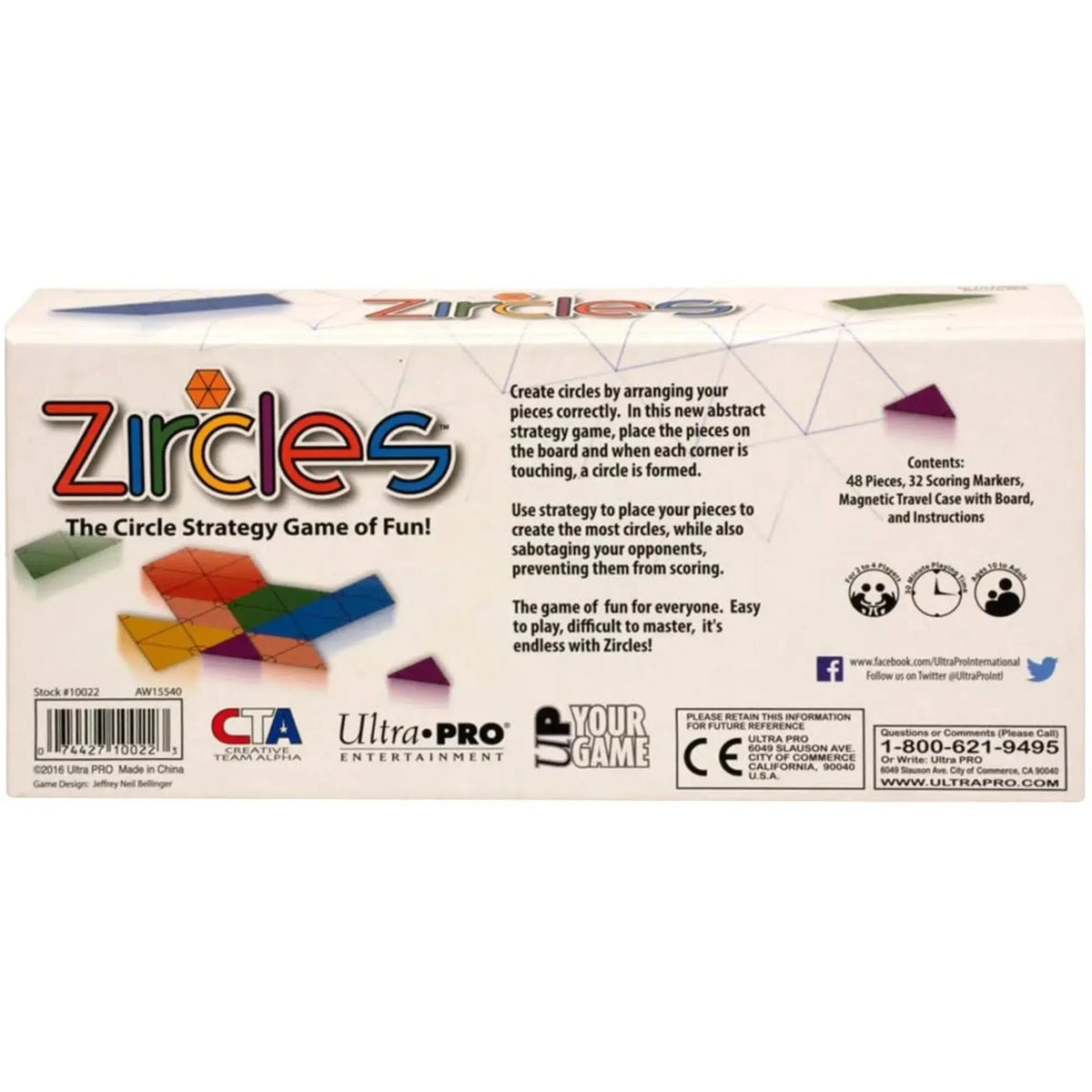 Zircles - Abstract Strategy Board Game for Family, Adults, and Children (2-4 Players, Ages 10+) - Ultra Pro Entertainment